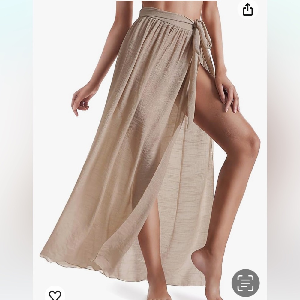 NWT DOSE khaki semi sheer swim cover-up one size.